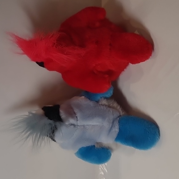 Vintage K&M international plush puppet cardinal and Blue jay bird stuffed toy - Picture 5 of 6